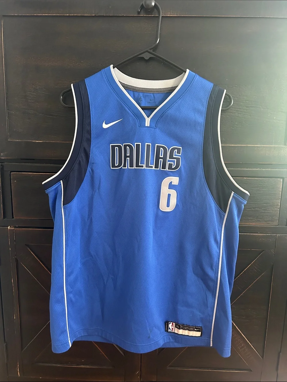 Nike Dallas Blue Basketball Jersey #6 - Royal/Navy Trim